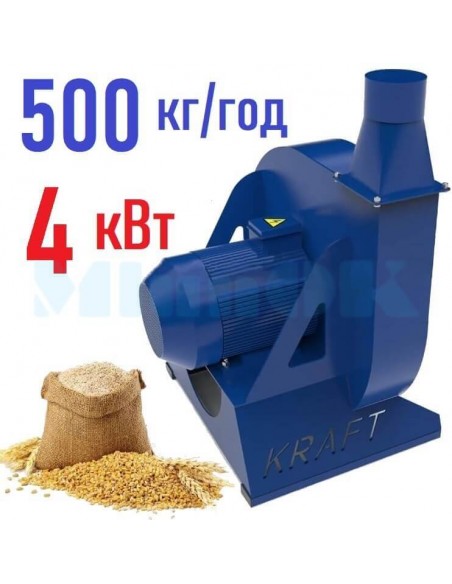 Зернодробилка молотковая KRAFT-4 (4 кВт, 380 В) - фото