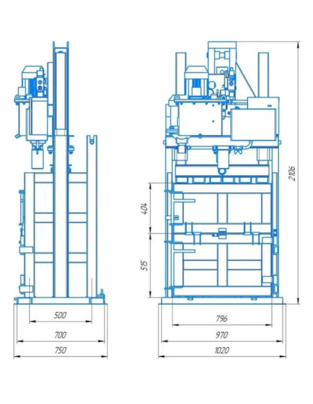 Гідравлічний прес для вторсировини ПМК-10 "Опті" 380 В - фото